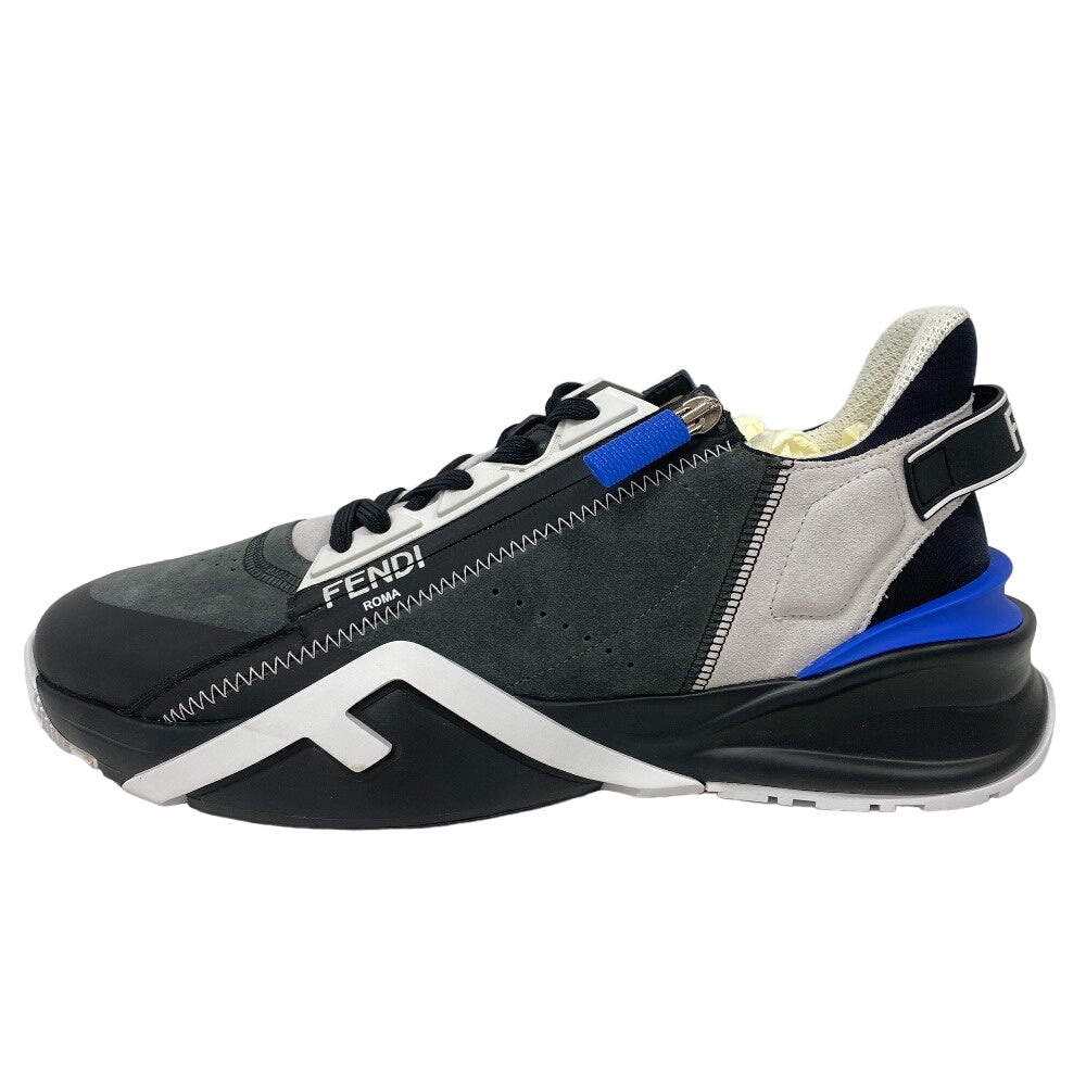 FENDI sneakers Suede, Fabric black Flow 11 Side zip Zucca mens 11