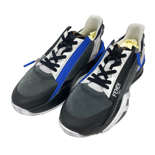 FENDI sneakers Suede, Fabric black Flow 11 Side zip Zucca mens 11