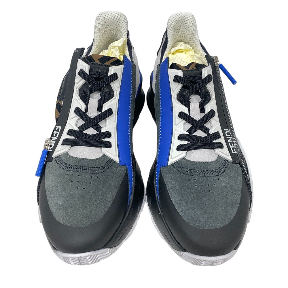 FENDI sneakers Suede, Fabric black Flow 11 Side zip Zucca mens 11