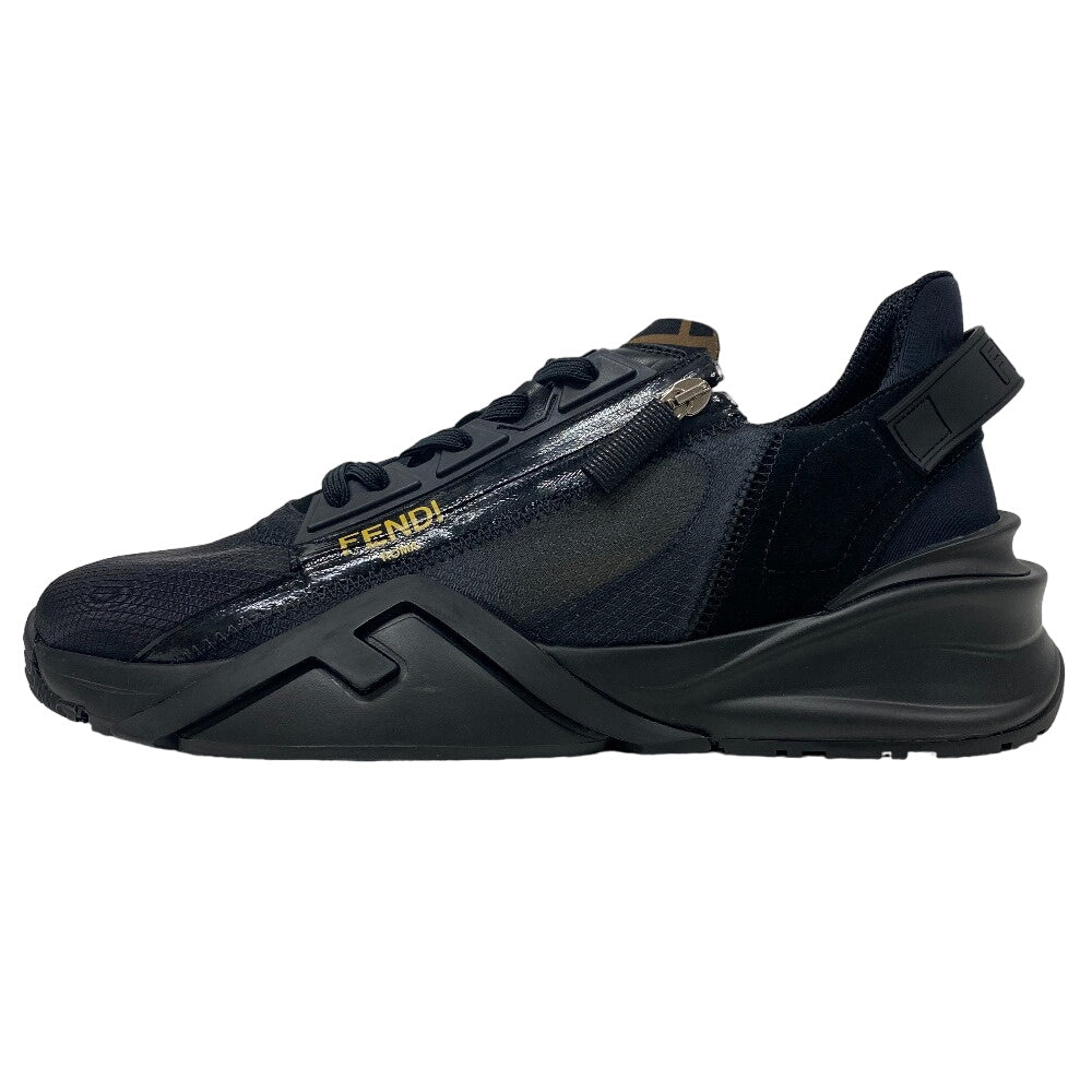 FENDI sneakers Leather, Fabric black Zucca flow 10