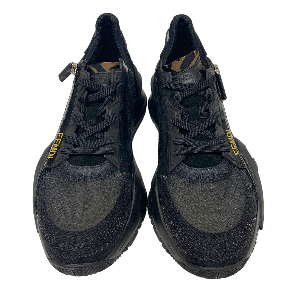 FENDI sneakers Leather, Fabric black Zucca flow 10