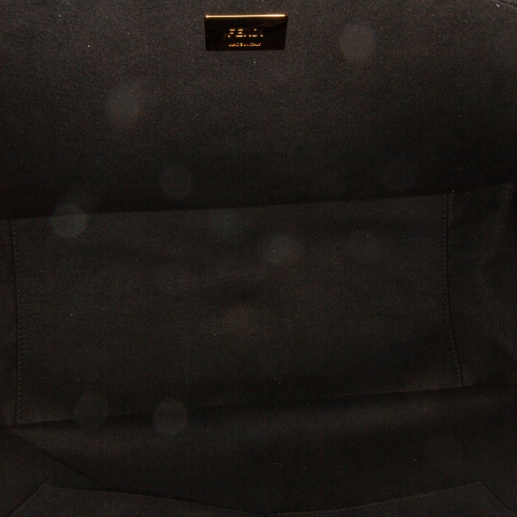 Black Fendi Large Glacier FF Tote Satchel