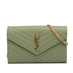SAINT LAURENT - Grain De Poudre Cassandre Envelope Wallet on Chain