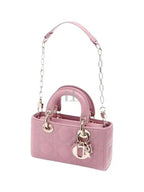 Lady D Joy Cannage Lambskin Micro Tote Bag Antique Pink Dior