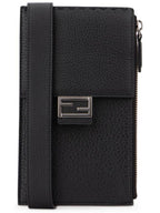 Fendi baguette phone holder cross bag black