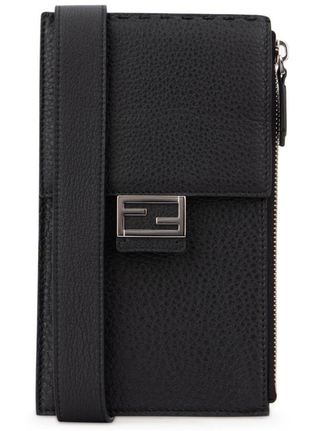 Fendi baguette phone holder cross bag black