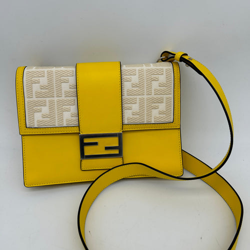Fendi Yellow Medium Baguette Flat Bag