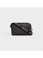 CELINE Triomphe Medium Canvas Messenger Bag Black