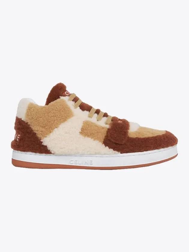 CELINE CT-02 Scratch Shearling Mid Low Top Sneakers