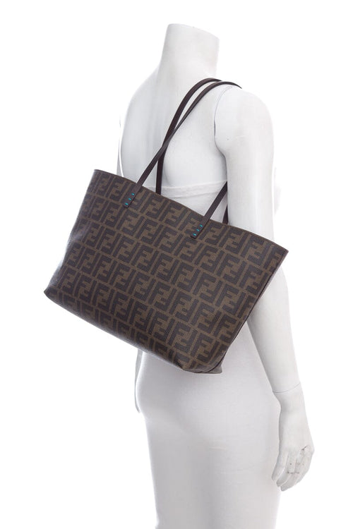 Fendi Brown Canvas Monogram Zucca Print Tote
