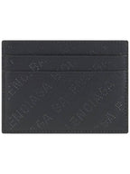 Balenciaga Logo Perforated Cash Card Holder Black