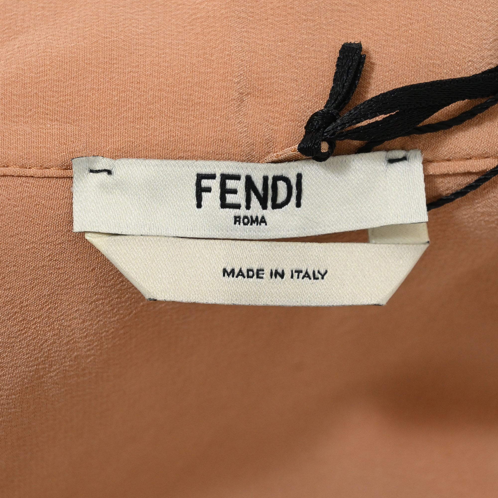 Fendi Crêpe De Chine Shirt Dress In Nude Silk
