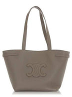 CELINE Small Cabas Anais Cuir Triomphe Grained Calfskin Tote Bag Pebble