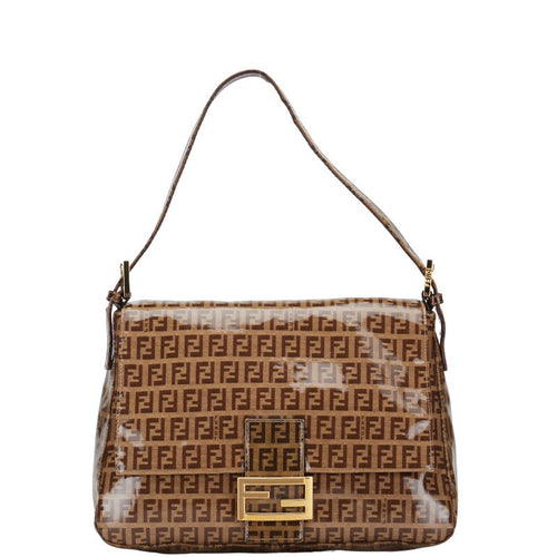 FI Zuchino MANMABACKET BAG 26325 Brown Vinyl Leather  FENDI
