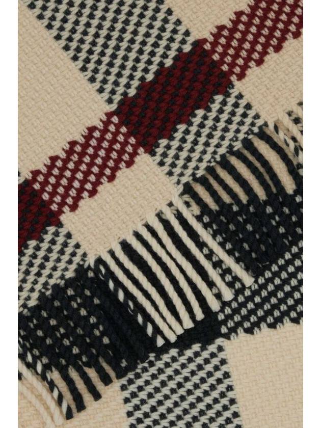 Burberry Check Pattern Wool Scarf Beige