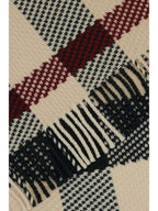 Burberry Check Pattern Wool Scarf Beige