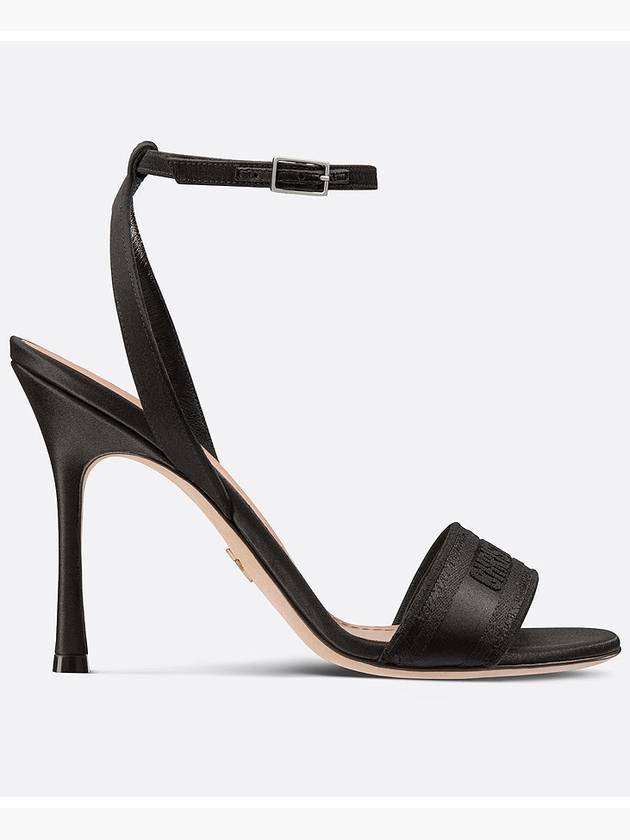 D-Way Embroidered Logo Sandals Heel Black Dior