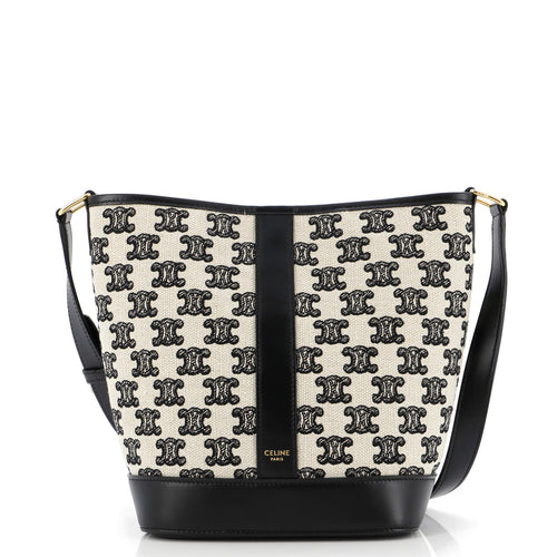 Celine Bucket Shoulder Bag Triomphe Canvas Small