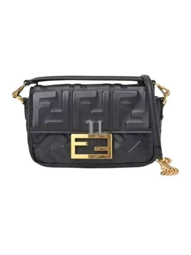 Fendi Baguette Chain Small Cross Bag Black