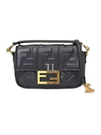 Fendi Baguette Chain Small Cross Bag Black