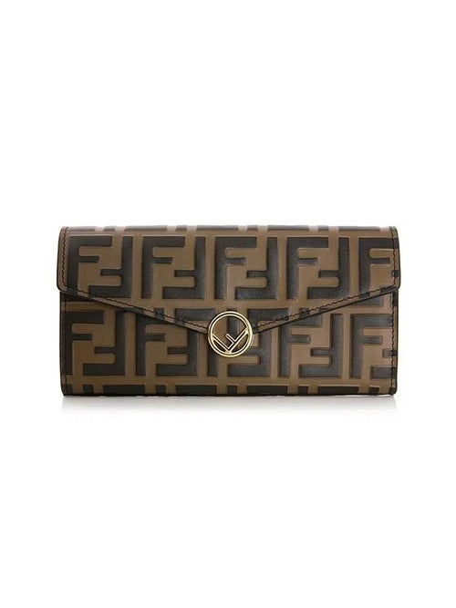 Fendi FF Logo Long Wallet Brown