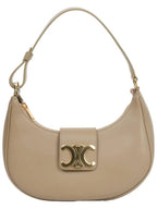 CELINE Ava Triomphe Smooth Calfskin Shoulder Bag Tan