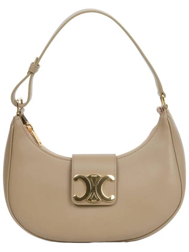 CELINE Ava Triomphe Smooth Calfskin Shoulder Bag Tan