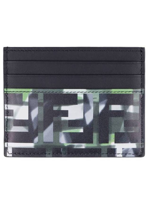 Fendi FF Camouflage Card Wallet Black