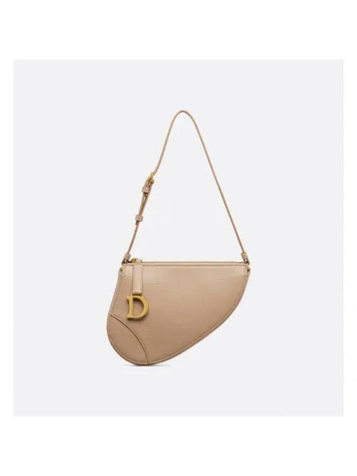 Saddle Rodeo Goatskin Pouch Bag Biscuit Dior