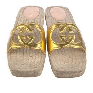 Gucci Leather Sandal Gold