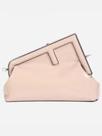 Fendi First Midi Clutch Bag Beige