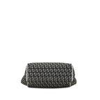 Fendi Zucca Handbag 8BH174 Black White Linen Leather  Fendi