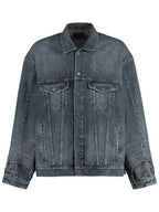 Balenciaga Men's Deconstructed Denim Jacket Dark Blue