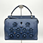 Fendi Flowerland Medium DotCom Handle Bag - Blue Handle Bags, Handbags LA14984
