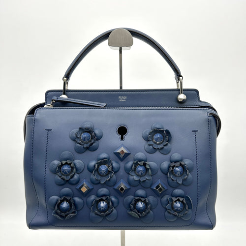 Fendi Flowerland Medium DotCom Handle Bag - Blue Handle Bags, Handbags LA14984