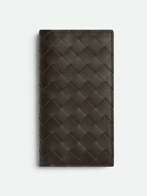 Bottega Veneta Intrecciato Slim Long Wallet Kaki Dark Praline