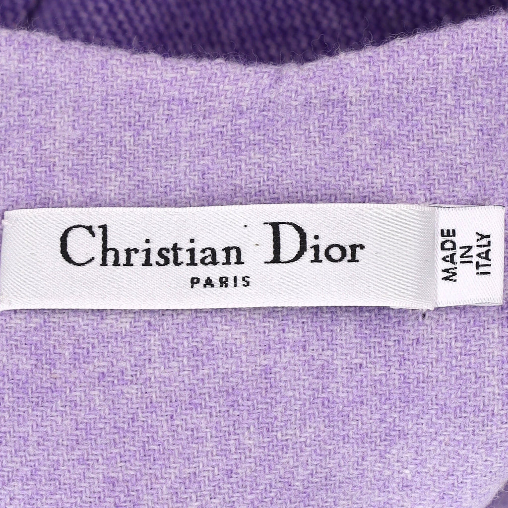 Christian Dior Mini Sleeveless Dress in Purple Wool
