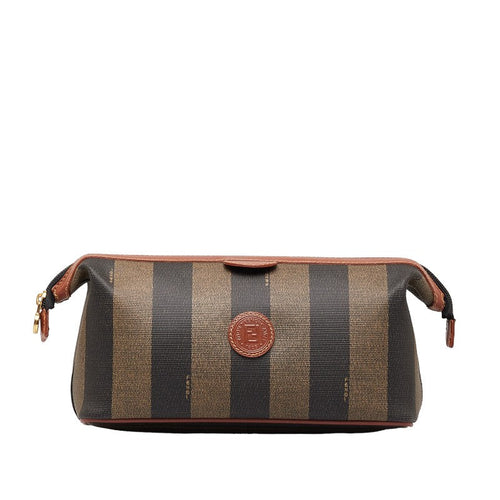 Fendi Pekan Pouch Second Bag Brown Black PVC Leather  Fendi