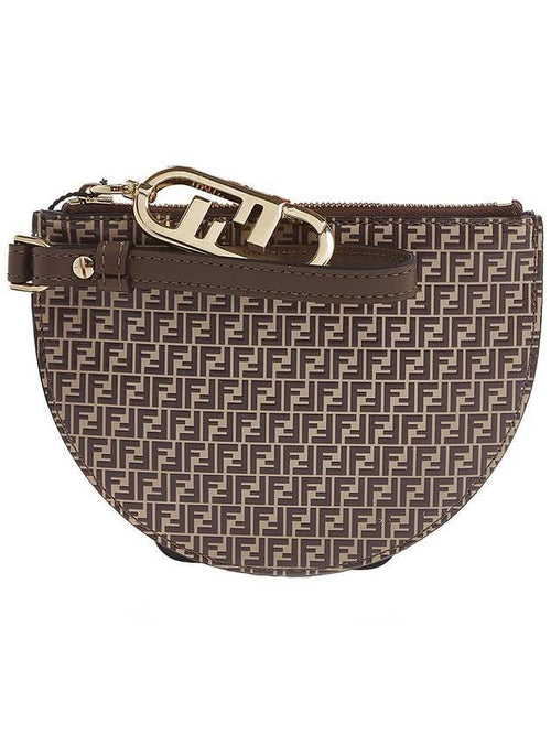 Fendi FF All Over Logo Coin Wallet Brown