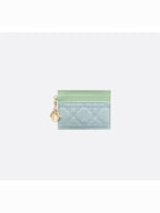 Lady Freesia Card Wallet Blue Dior