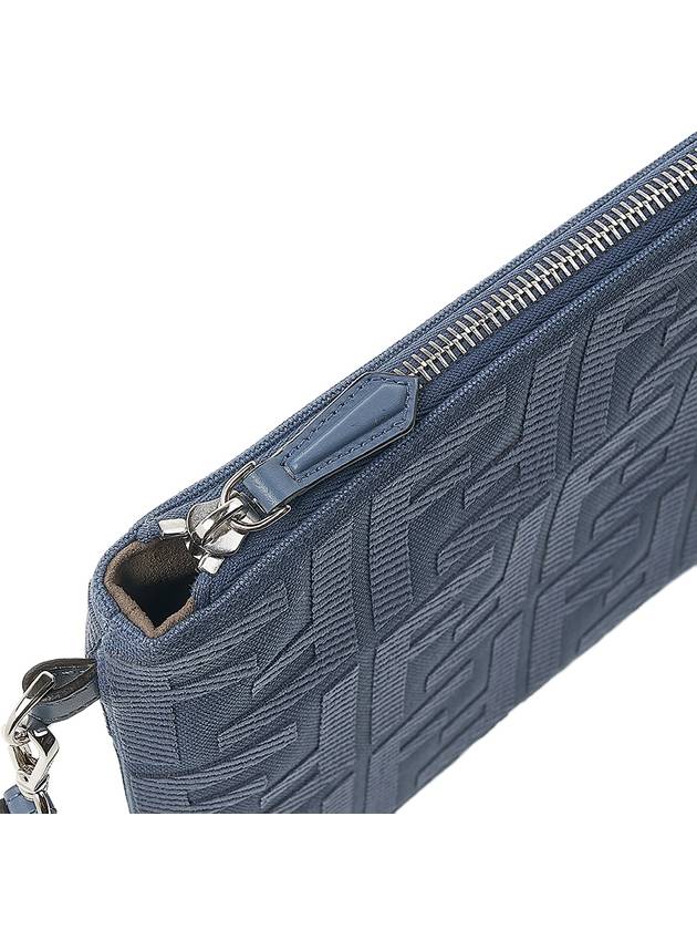 Fendi FF Logo Flat Large Clutch Bag Blue