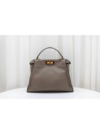Fendi Etoff Peekaboo medium tote shoulder bag beige 8BN290
