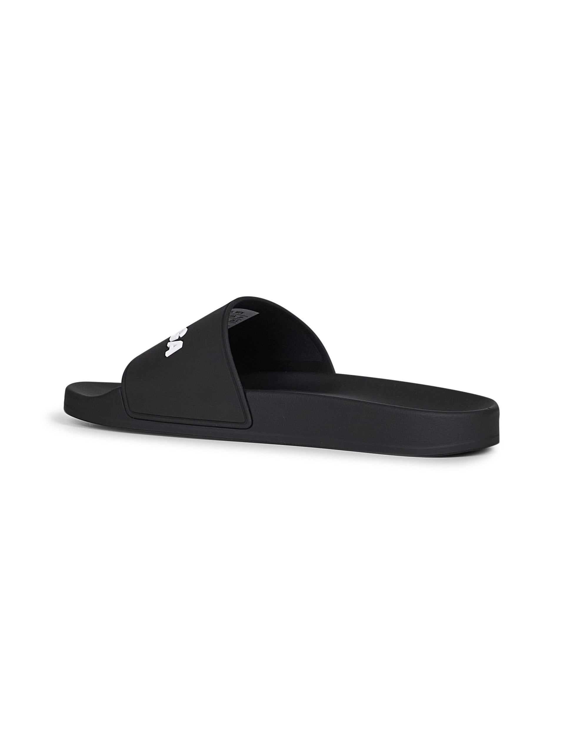 Balenciaga Men Black Rubber Pool Slide Sandals