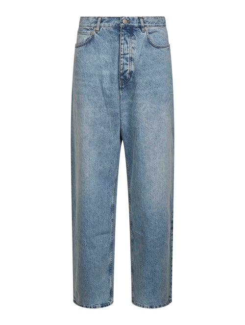 Balenciaga Men Light Blue Denim Baggy Jeans