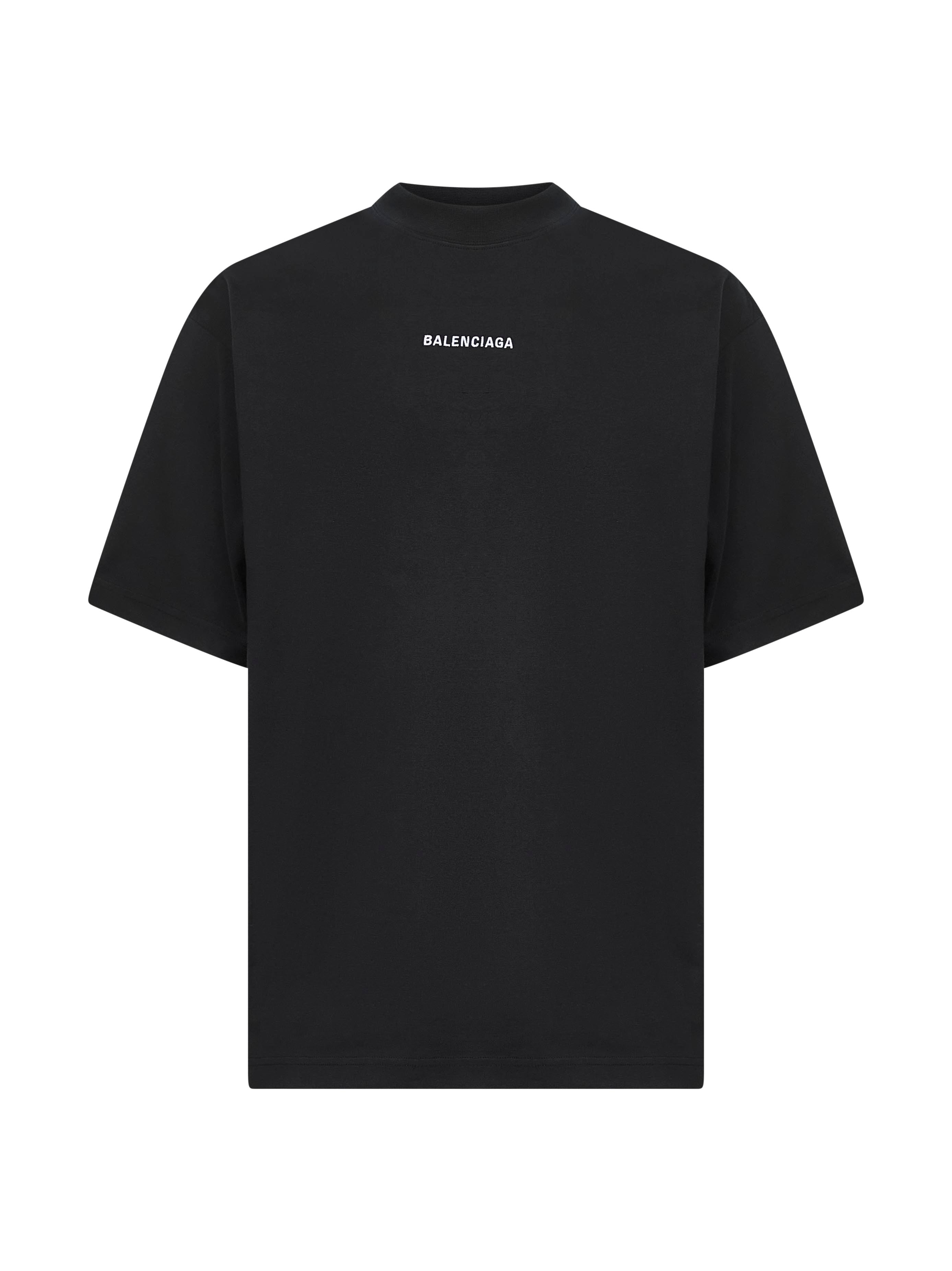 Balenciaga Men Black New Balenciaga Back Medium Fit T-Shirt