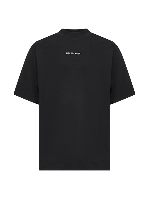 Balenciaga Men Black New Balenciaga Back Medium Fit T-Shirt