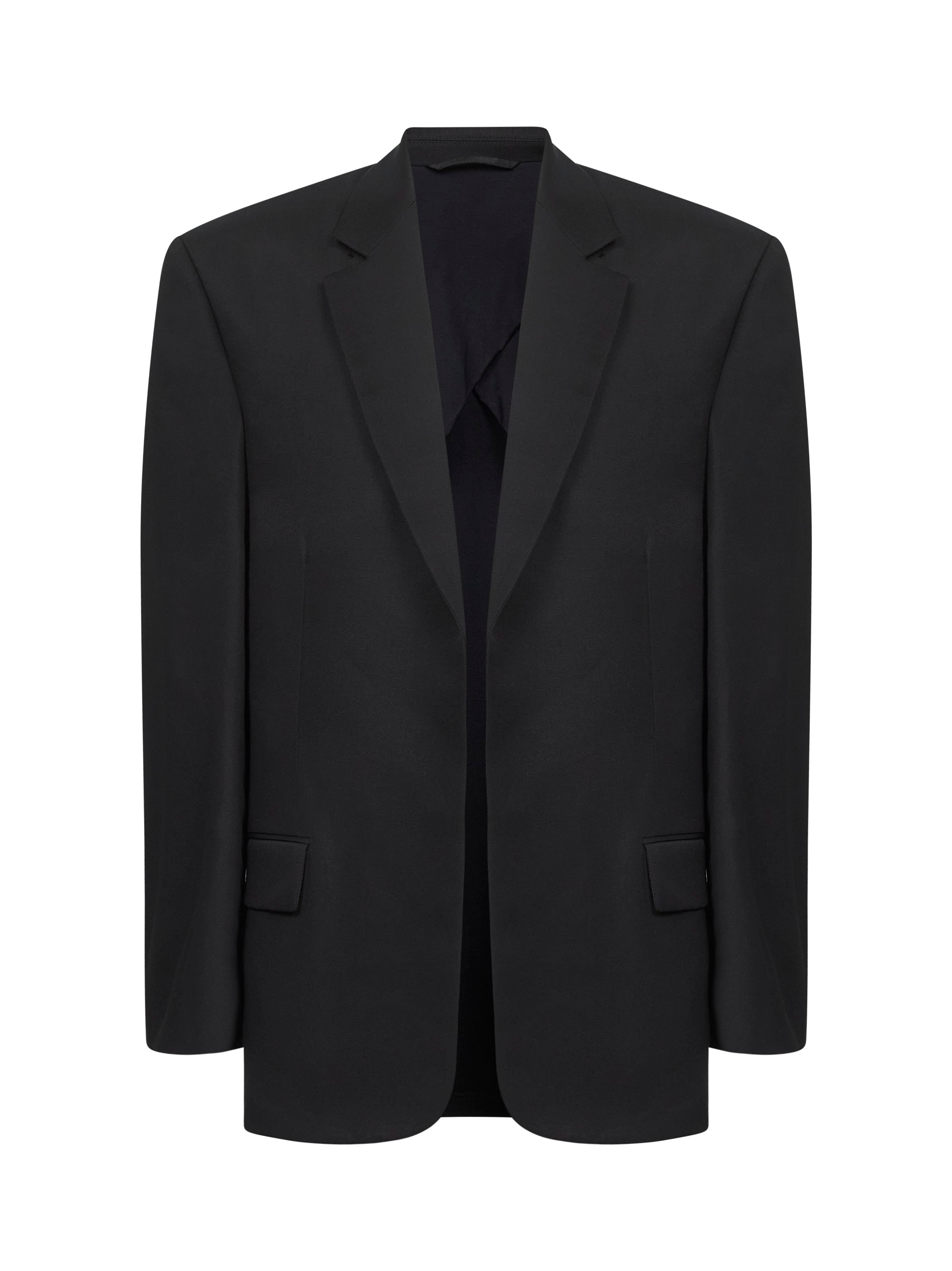 Balenciaga Men Black Wool Hybrid Tailored Blazer