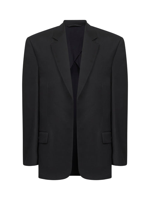 Balenciaga Men Black Wool Hybrid Tailored Blazer
