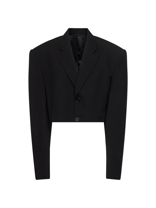Balenciaga Women Black Cut Off Single Breasted Jacket