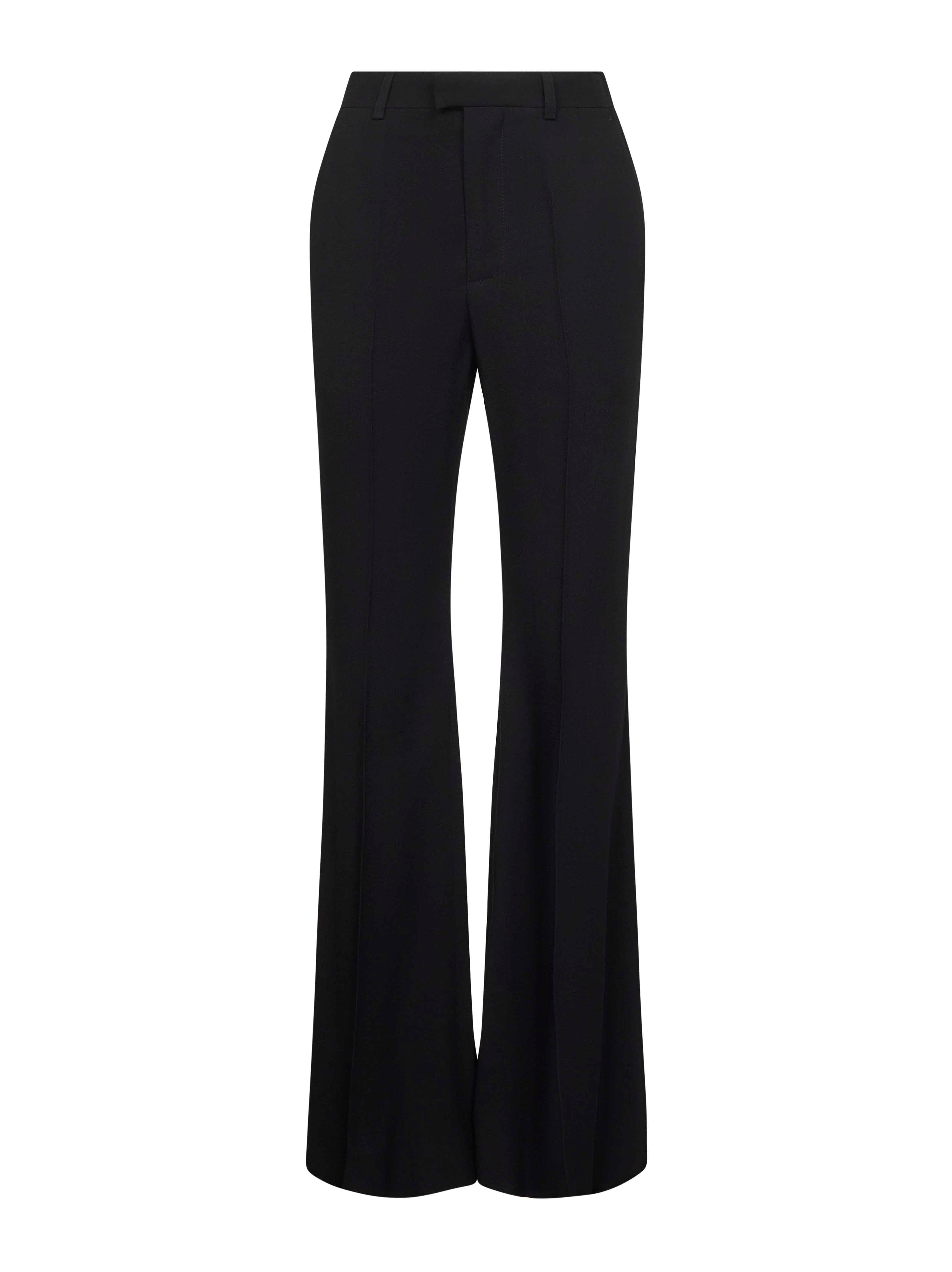 Balenciaga Women Black Fluid Viscose Flared Trousers